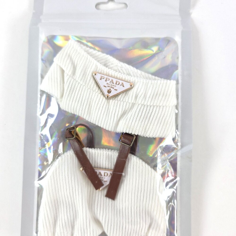 Clothes for LABUBU 2 piece White PPADA Outfit for Plush NO DOLL - NEW